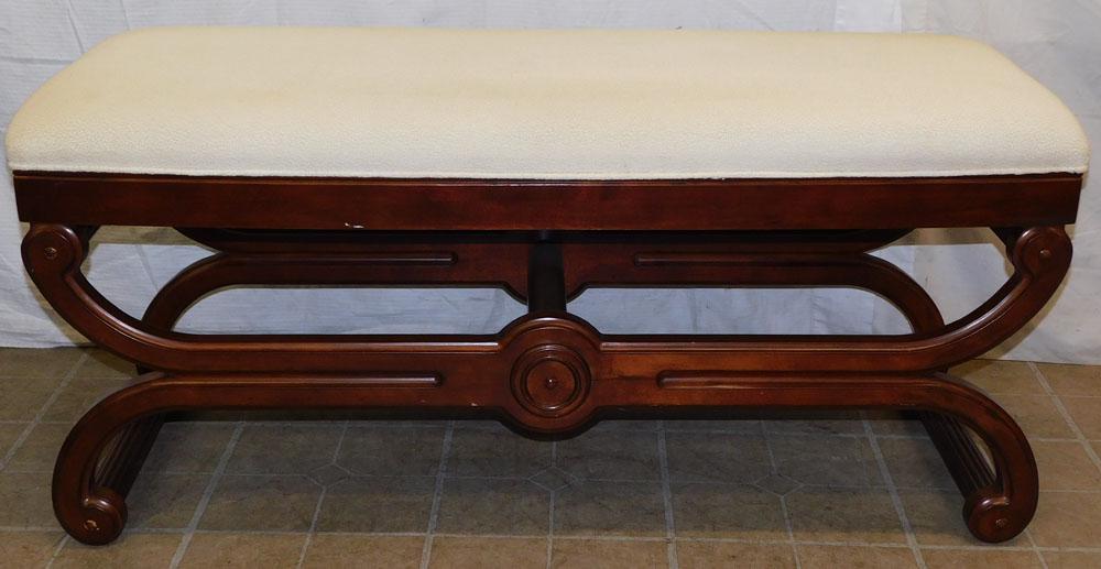 Modern Cherry Bench with Upholstered Top (1 of 4)