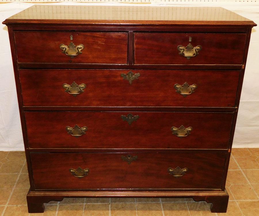 19th C Mahogany 2/3 Chest (1 of 5)