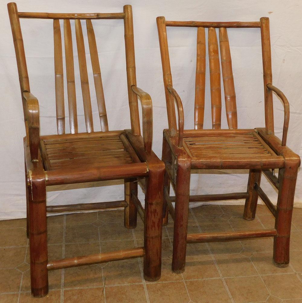 Pair of Bamboo Arm Chairs (1 of 4)