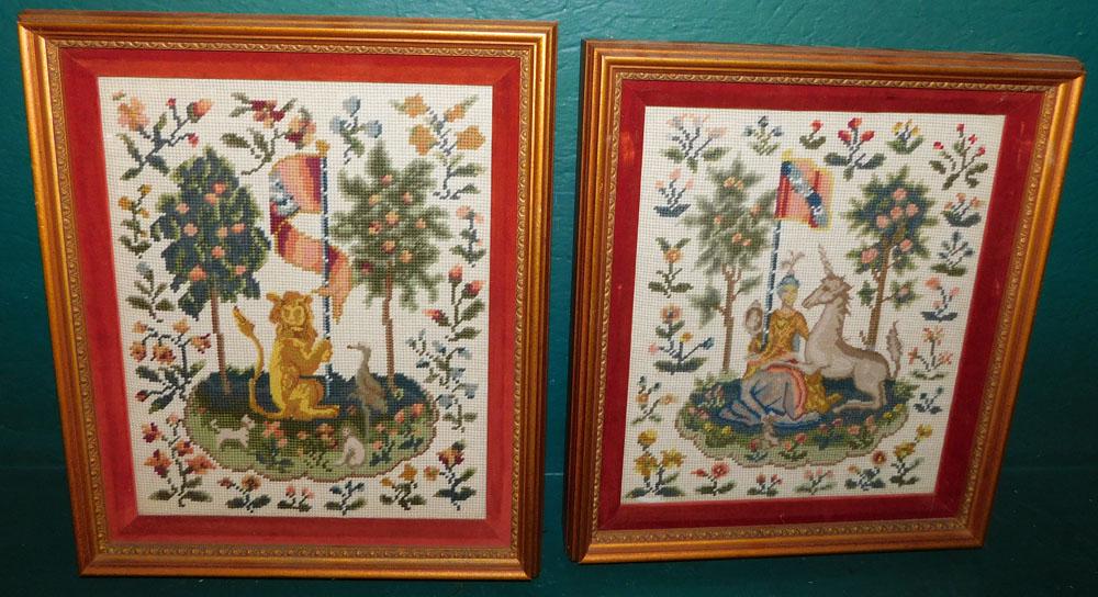 Pair of Framed Needleworks (1 of 4)