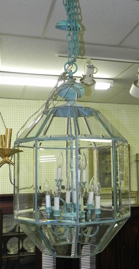 Ten sided Federal style chandelier.: Ten sided Federal style chandelier.