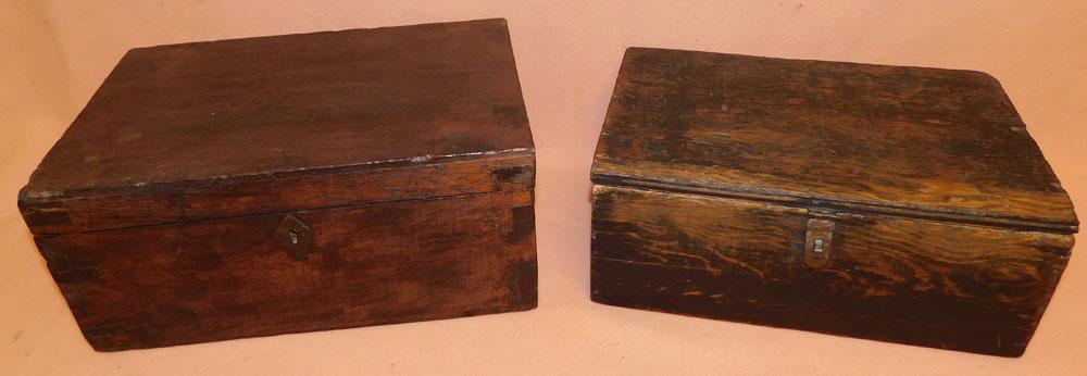 Antique Walnut Box & Antique Pine Box (1 of 3)