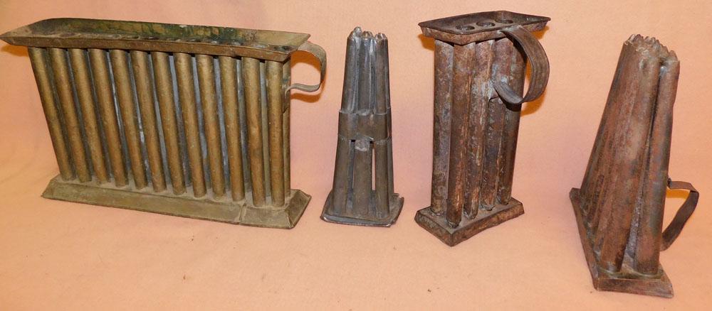 Lot of Antique Tole Candle Molds (1 of 3)