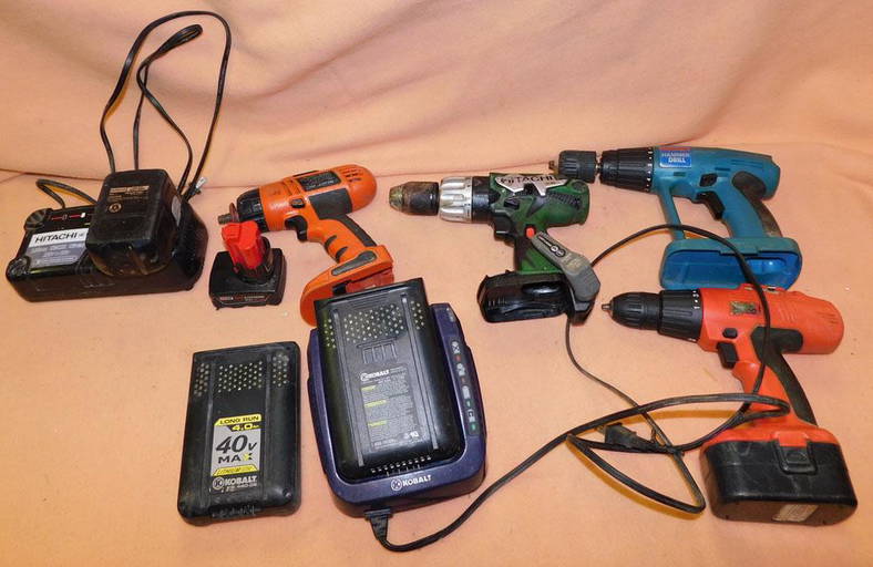 Lot Cordless Drills Batteries Chargers. Hitachi & More (0147) on
