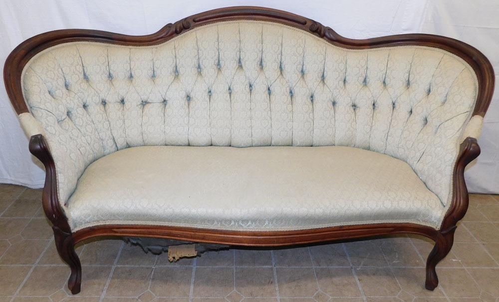 Walnut Victorian Loveseat (1 of 5)