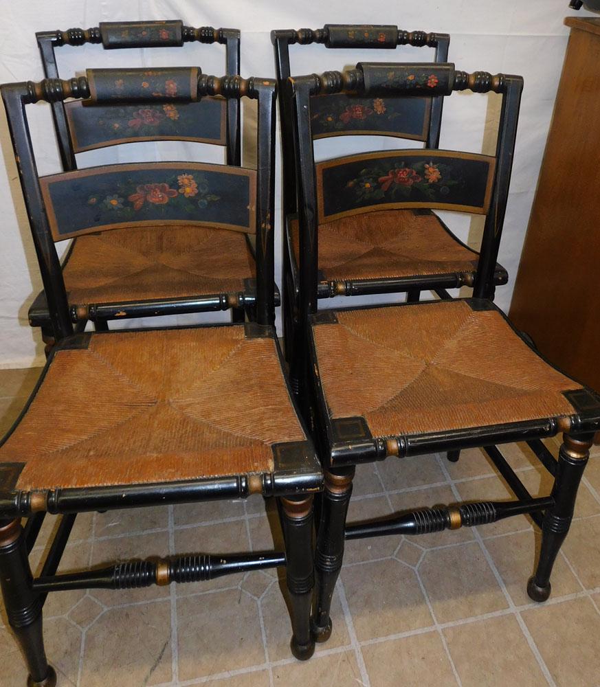 Set of 4 Painted Hitchcock Style Chairs (1 of 5)