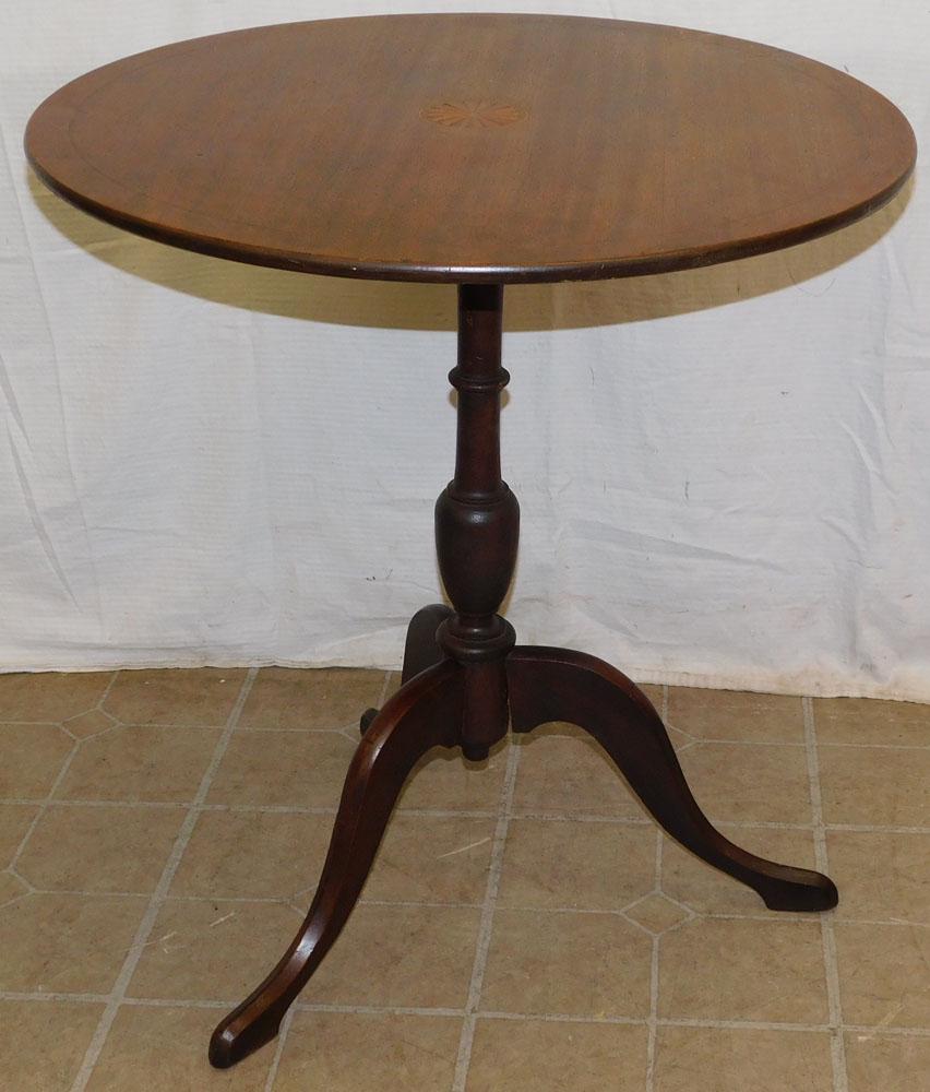 Mahogany Inlaid Tilt Top Table (1 of 4)