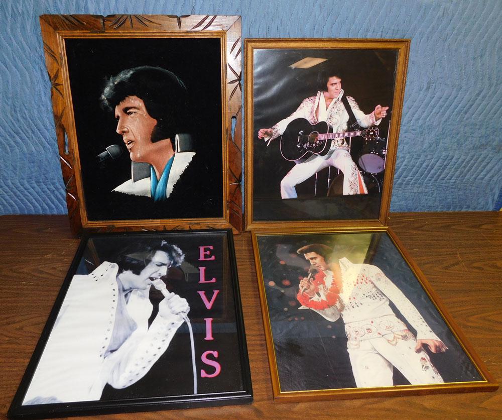 Lot of Elvis Framed Prints & 1 Painted on Fabric (1 of 6)