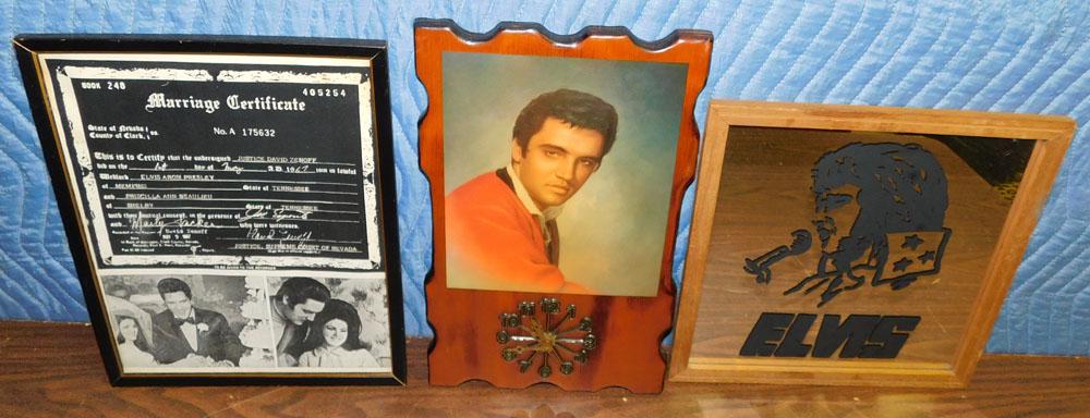 Elvis Clock, Elvis Silhouette on Mirror, & Framed Elvis Print (1 of 5)