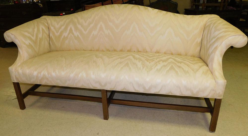 Camel Back Chippendale Style Upholstered Sofa (1 of 4)