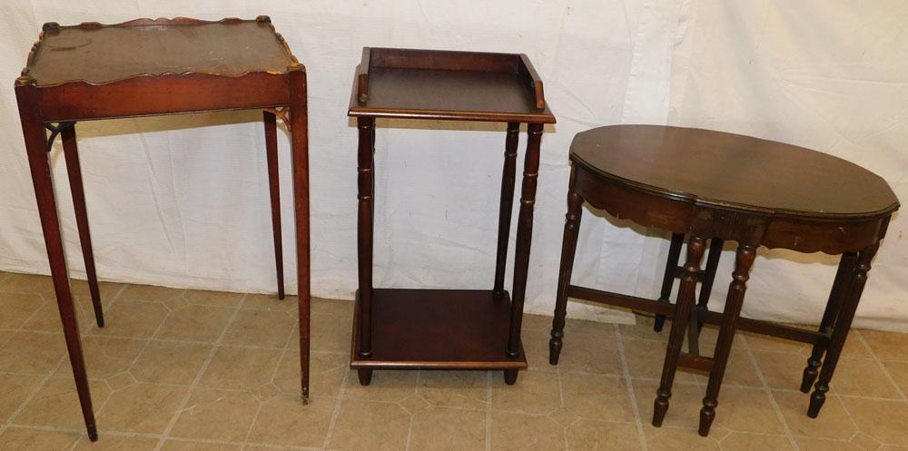 2 Mahogany Stands & Mahogany Tea Table (1 of 5)