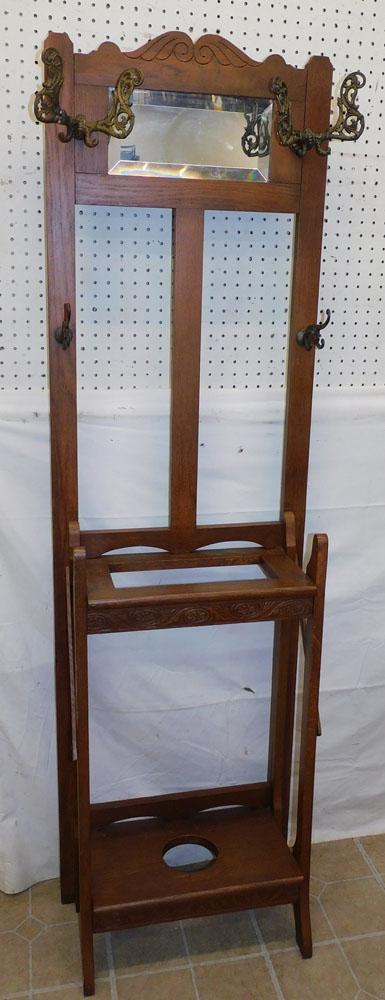 Antique Oak Hall Tree (1 of 4)