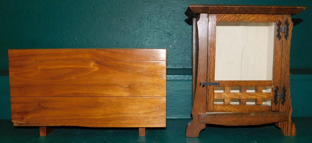 Walnut Jewelry Box & Antique Oak Cabinet (1 of 4)