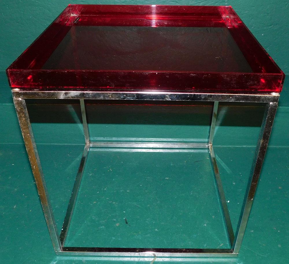 Chrome & Acrylic Tray Top Stand (1 of 2)