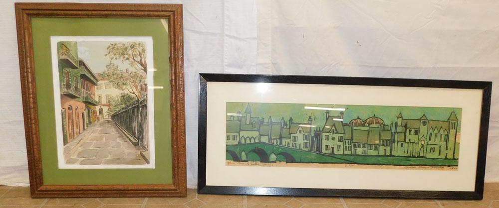 2 Painted Wood Panels, 2 Framed Prints, & Framed Carved Wood Panel (1 of 2)