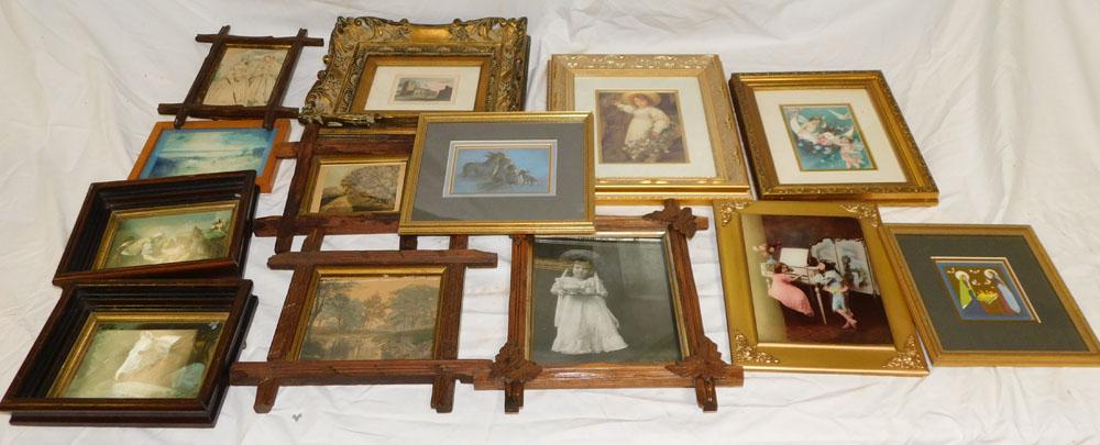 Lot Of Antique Walnut Cross Frames & Misc. Frames (1 of 6)