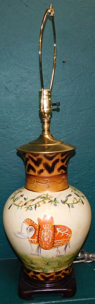 Paint Decorated Porcelain Lamp (1 of 3)