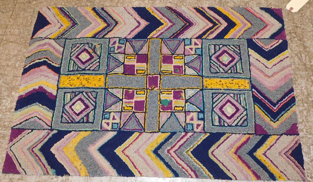 2' 1/2" X 3' 2 1/2" Antique Hook Rug (1 of 4)