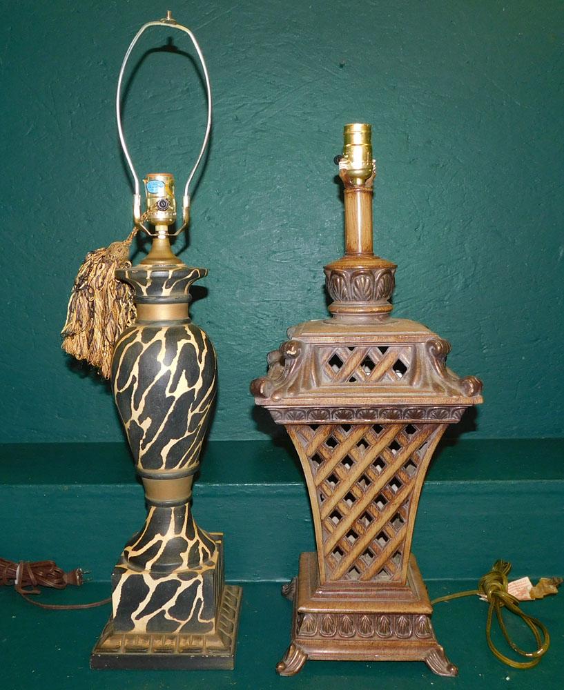 Paint Decorated Lamp & Painted Metal Lamp (1 of 2)