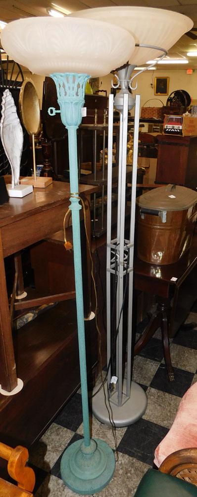Two Painted Metal Floor Lamps (1 of 3)