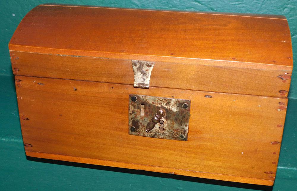 Antique Cherry Dome Top Doll Trunk (1 of 3)