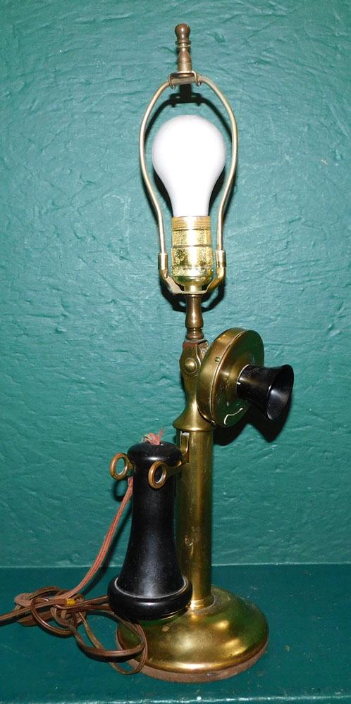 Brass Candlestick Phone Lamp (1 of 2)