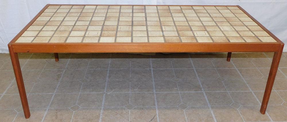 Mid Century Modern Teakwood Tile Top Danish Coffee Table (1 of 6)