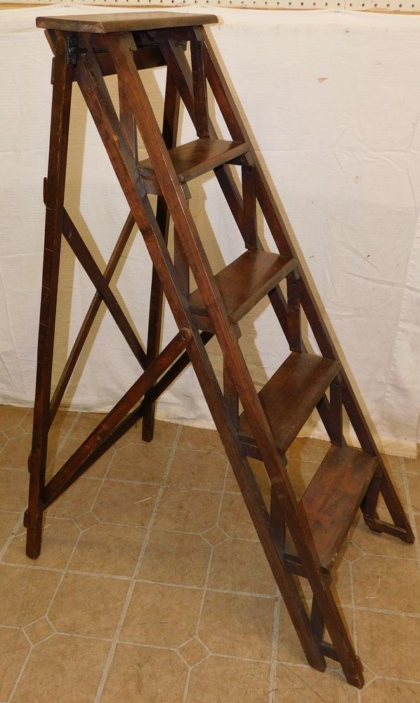 Antique Walnut Library Steps (1 of 3)