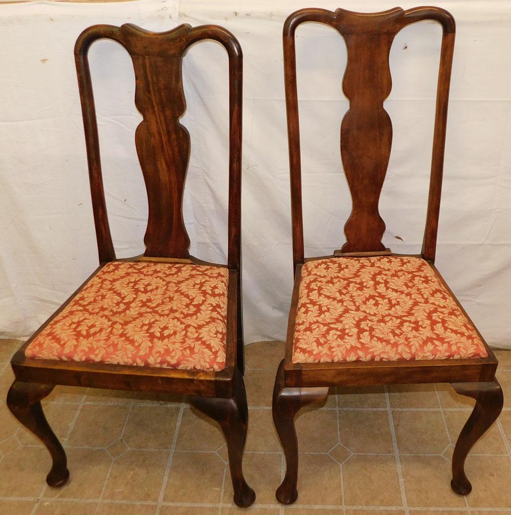 Pair Mahogany Queen Anne Side Chairs (1 of 3)