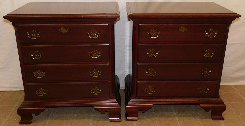 Pair Cherry 4 Drawer Night Stands W/ Fluted Corners By Jamestown Sterling (1 of 7)
