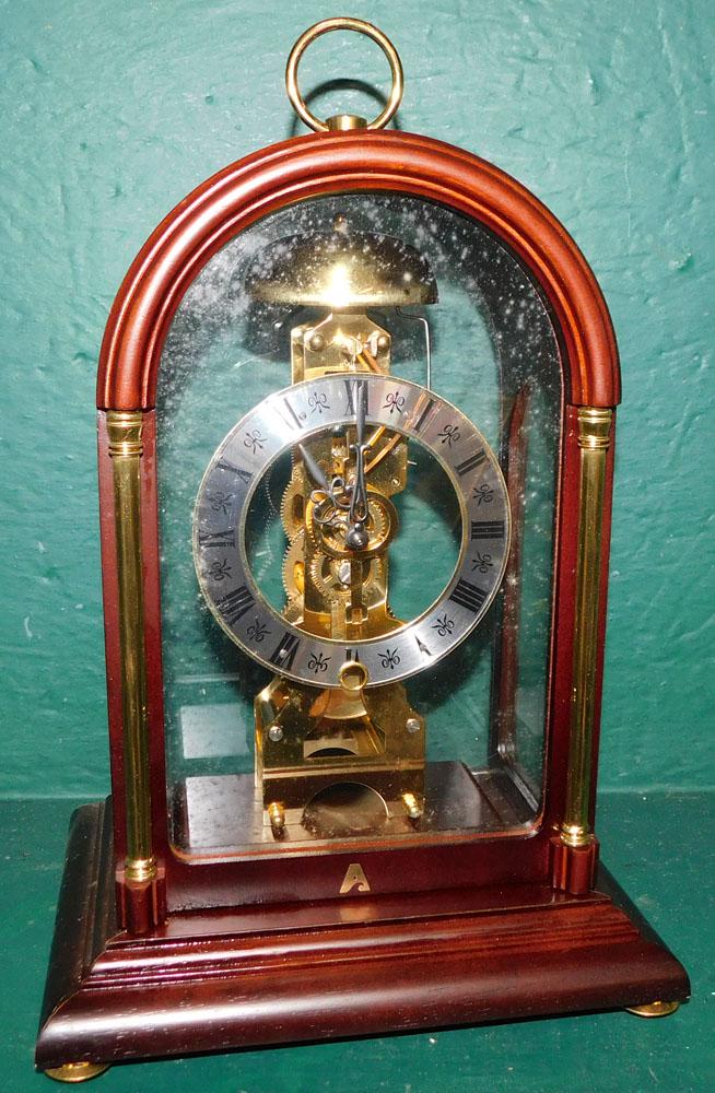Mahogany & Brass Franz Hermle Skeleton Clock (1 of 3)