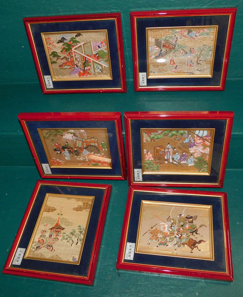 Six Framed Oriental Textiles (1 of 8)