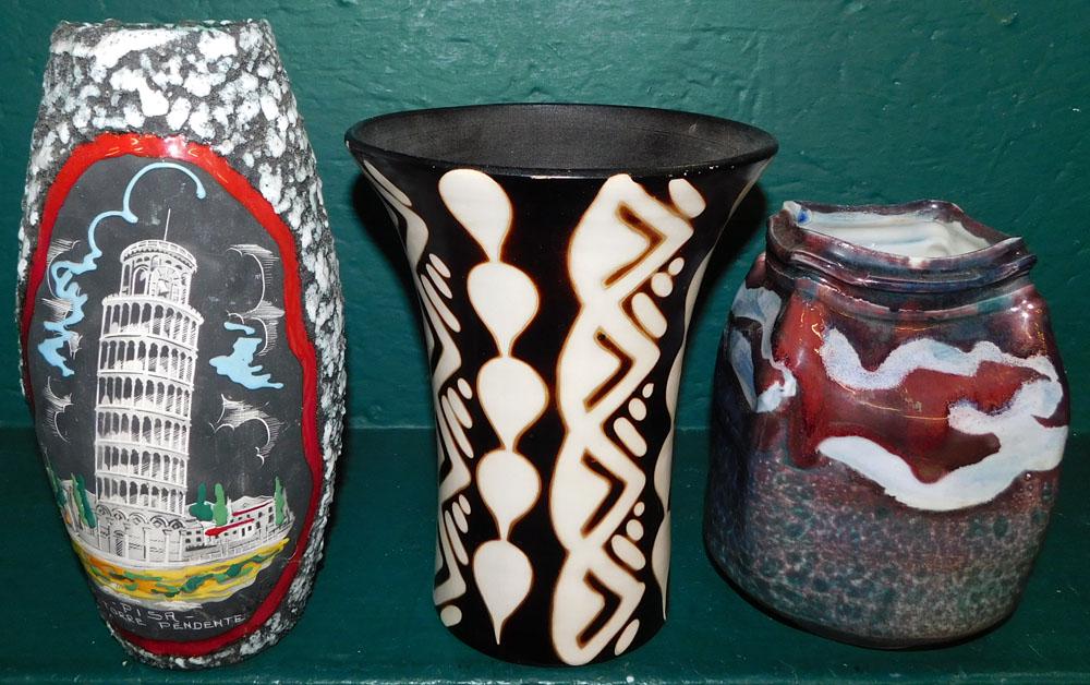 Three Paint Decorated Pottery Vases (1 of 7)