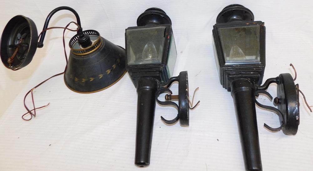Three Vintage Painted Metal Light Sconces (1 of 2)