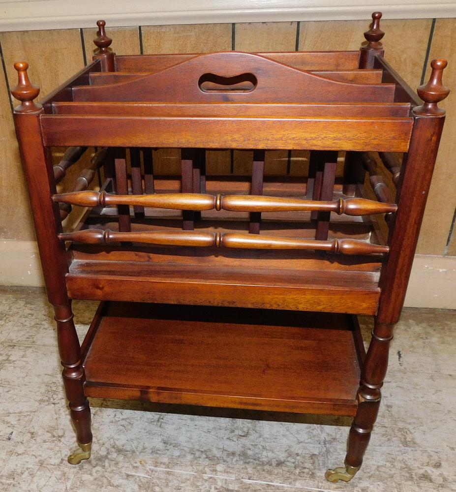 Mahogany Canterbury: Mahogany Canterbury . 15 1/2" W 13" D 22" H ALL DESCRIPTIONS AND ANY CONDITION STATEMENT GIVEN BY LANGSTON AUCTION GALLERY ARE STRICTLY OPINIONS AND LANGSTON'S SHALL HAVE NO RESPONSIBILITY FOR ERRORS 