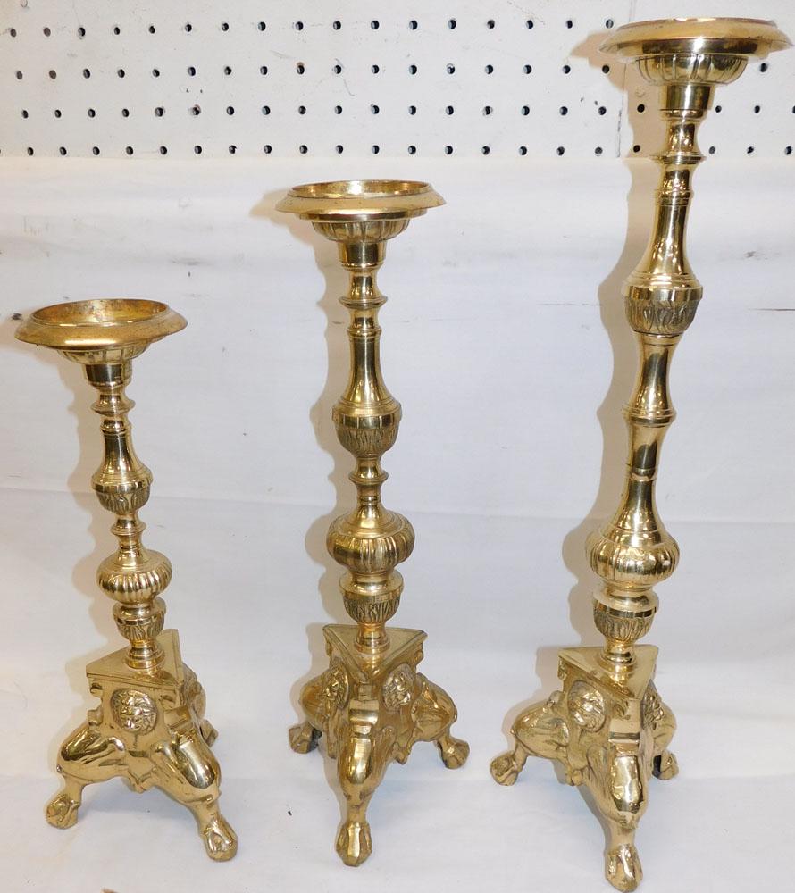 Three Brass Graduated Candleholders (1 of 4)