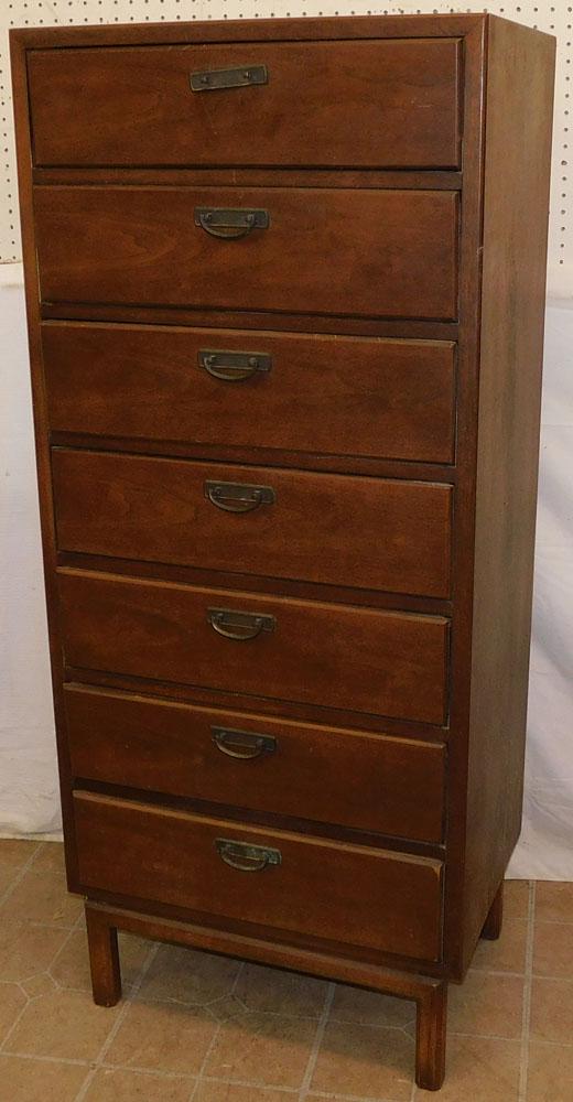 Mid Century Modern Walnut 7 Drawer Lingerie Chest (1 of 5)