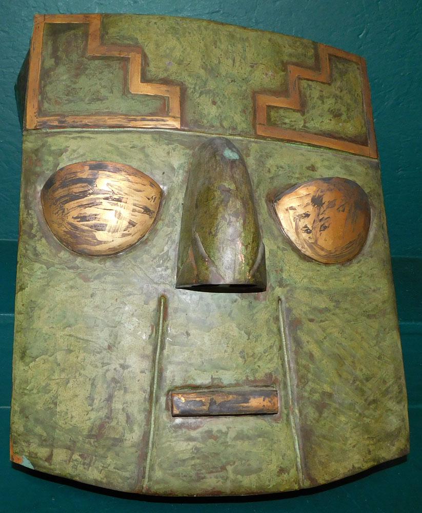 Large Copper Mask Wall Hanging (1 of 3)