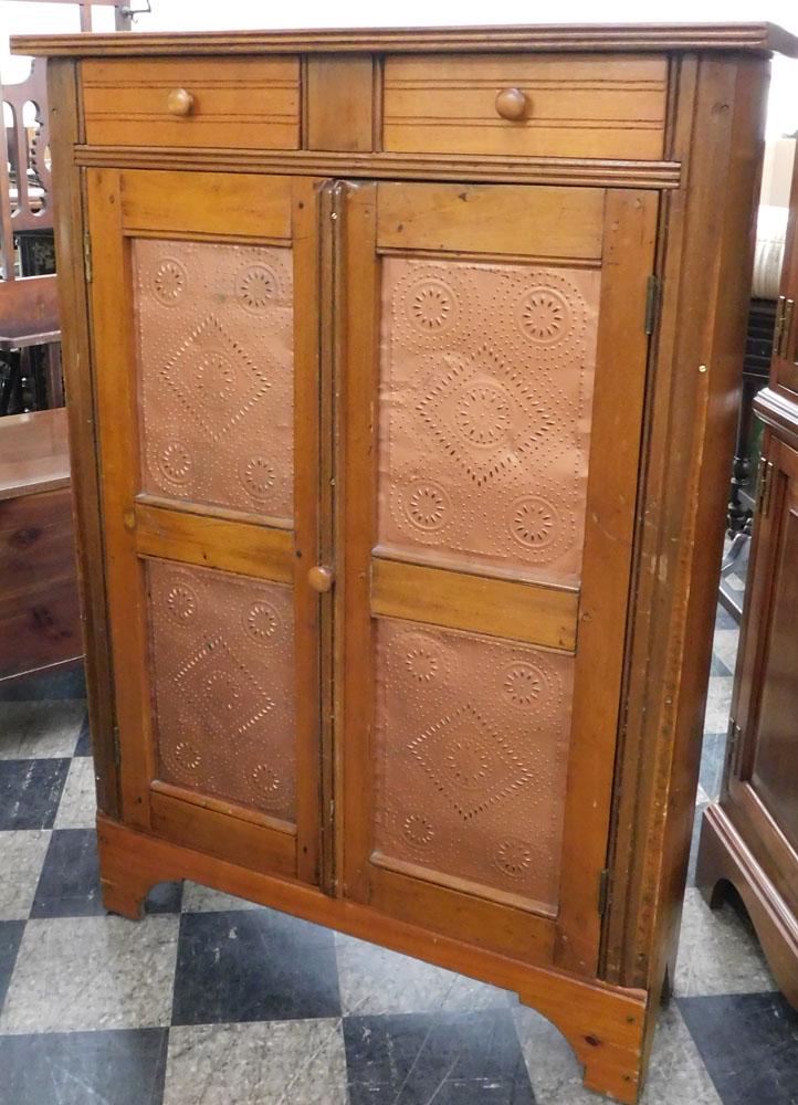 Antique Cherry & Pine 4 Panel Pie Safe (1 of 7)