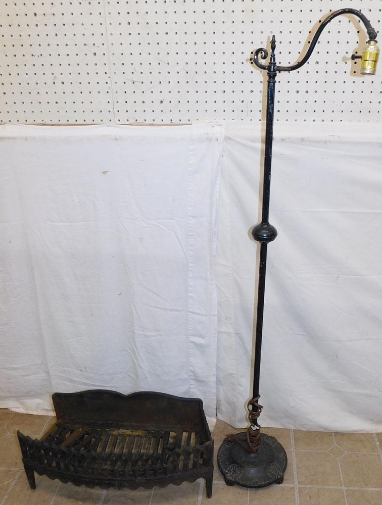 Metal Floor Lamp & Cast Iron Fire Place Grate (1 of 3)