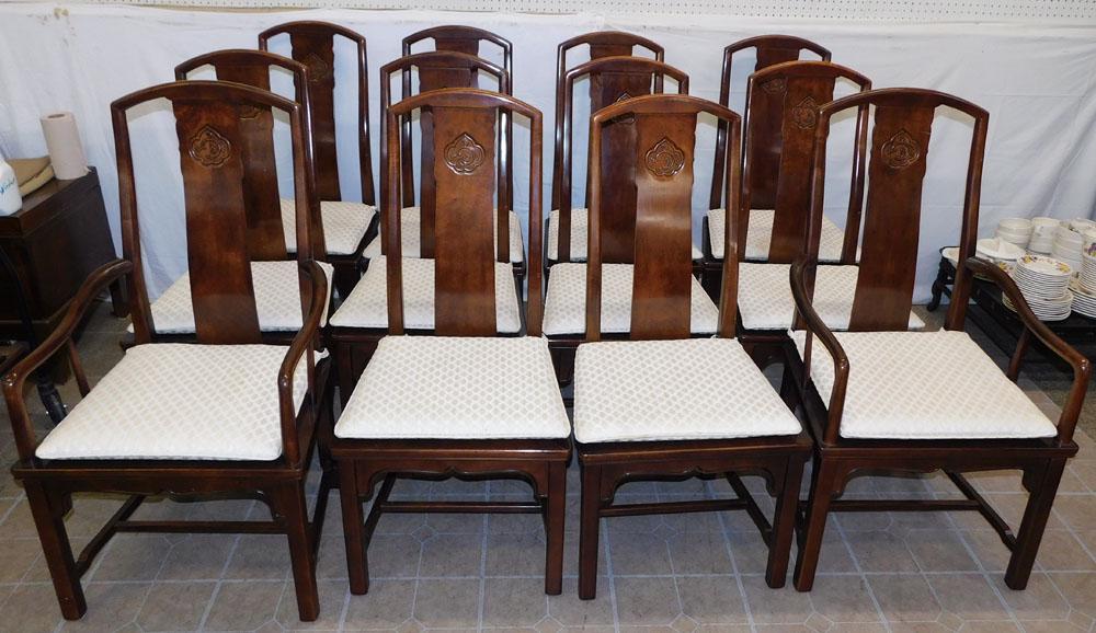 Set of 12 Cherry Dining Chairs by Henredon (1 of 6)