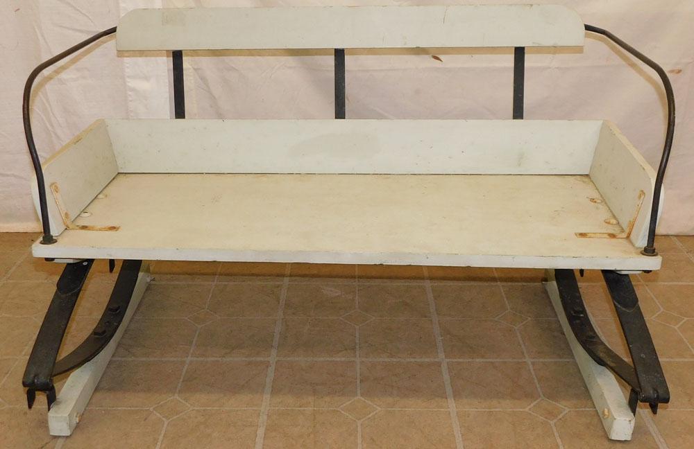 Antique Painted Wood & Iron Buggy Bench (1 of 3)