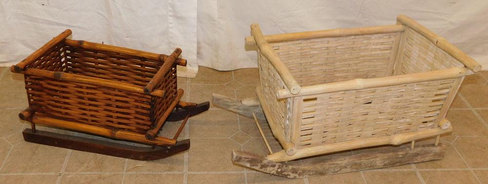 2 Bamboo Jardinieres: 2 Bamboo Jardinieres . Up to 23 3/4" W 12" D 12" H ALL DESCRIPTIONS AND ANY CONDITION STATEMENT GIVEN BY LANGSTON AUCTION GALLERY ARE STRICTLY OPINIONS AND LANGSTON'S SHALL HAVE NO RESPONSIBILITY FOR 