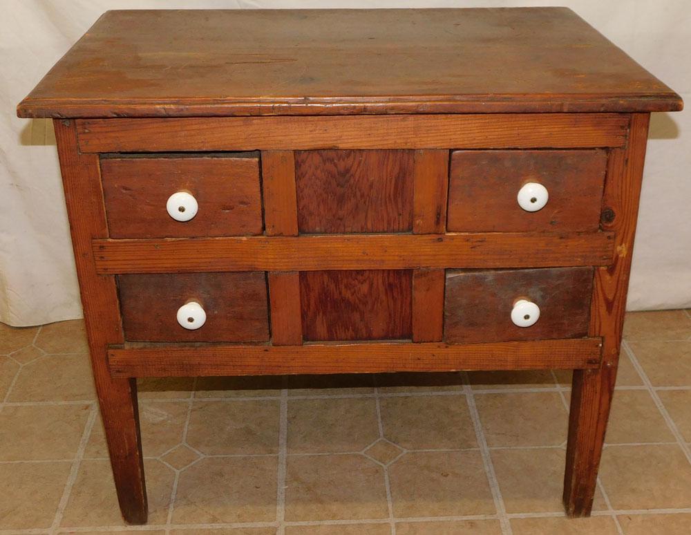 Antique Pine 4 Drawer Chest (1 of 4)