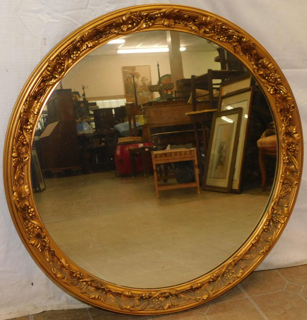 Round Gilded Frame Mirror (1 of 3)