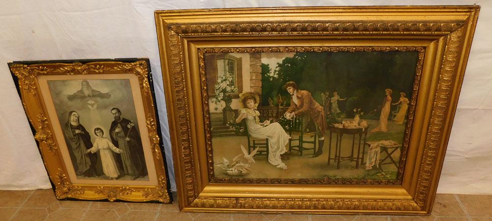 2 Antique Gilded Frame Prints (1 of 4)
