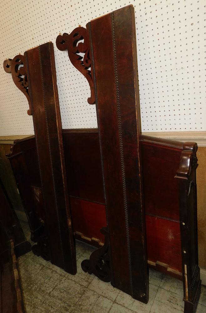 Antique Mahogany Empire Double Bed with Rails (1 of 4)