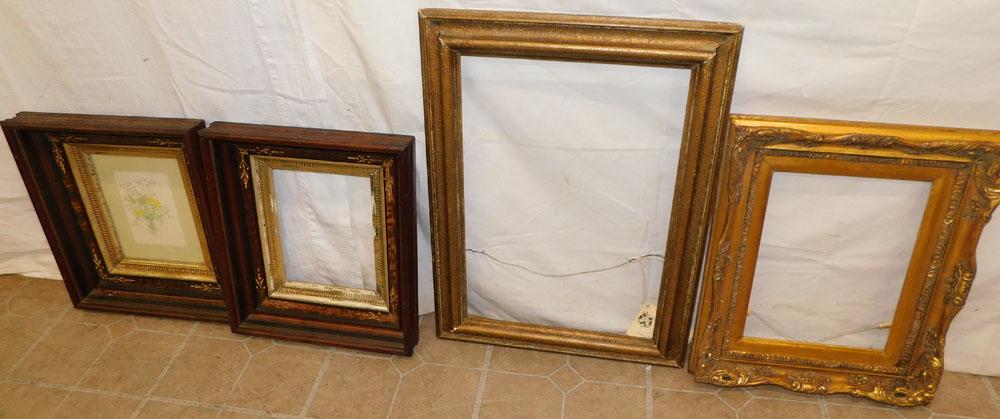 Lot of 4 Antique Frames: Lot of 4 Antique Frames. Up to 19" x 25 1/4" ALL DESCRIPTIONS AND ANY CONDITION STATEMENT GIVEN BY LANGSTON AUCTION GALLERY ARE STRICTLY OPINIONS AND LANGSTON'S SHALL HAVE NO RESPONSIBILITY FOR ERRORS