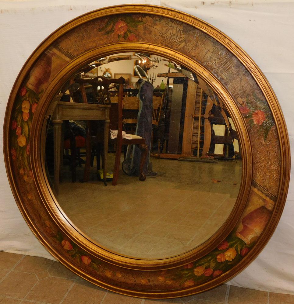 Paint Decorated Round Frame Mirror (1 of 4)
