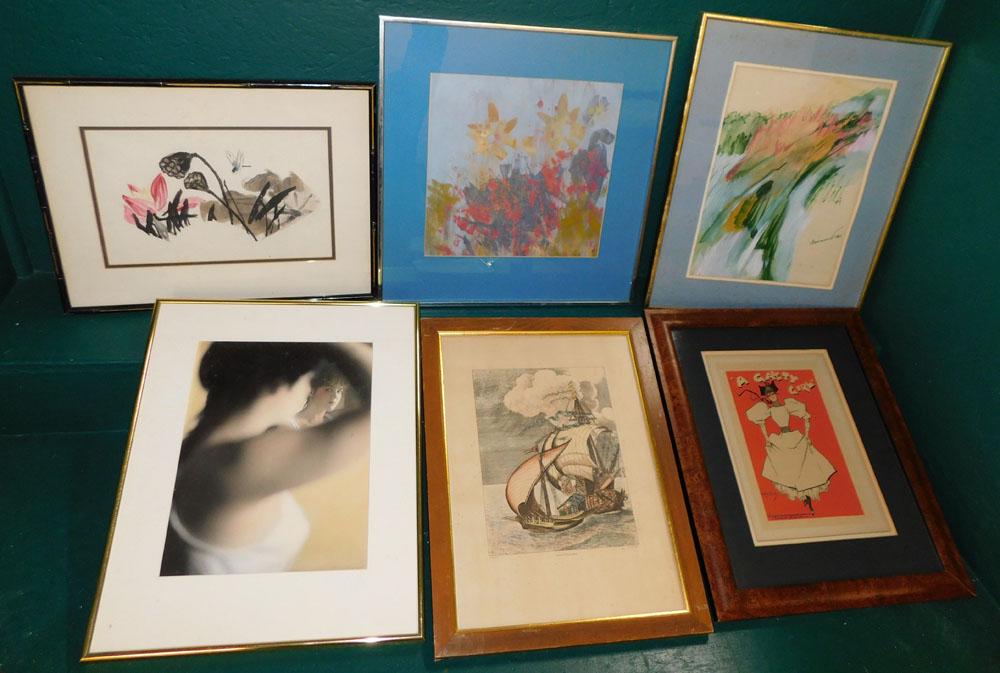 Lot of 6 Framed Prints, Engravings, & Watercolors (1 of 11)